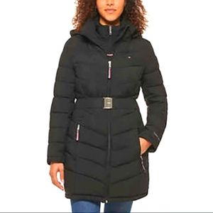 💥NWT! Tommy Hilfigure Ladies/ woman's Belted Puffer Jacket/Coat. XL. Black